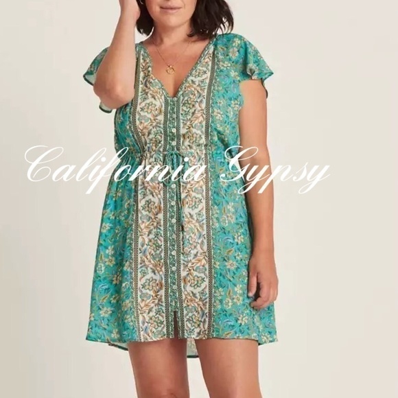 Boho Chic Gypsy Floral Mini Dress - Picture 12 of 14